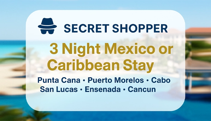 Tropical Caribbean beach with palm trees